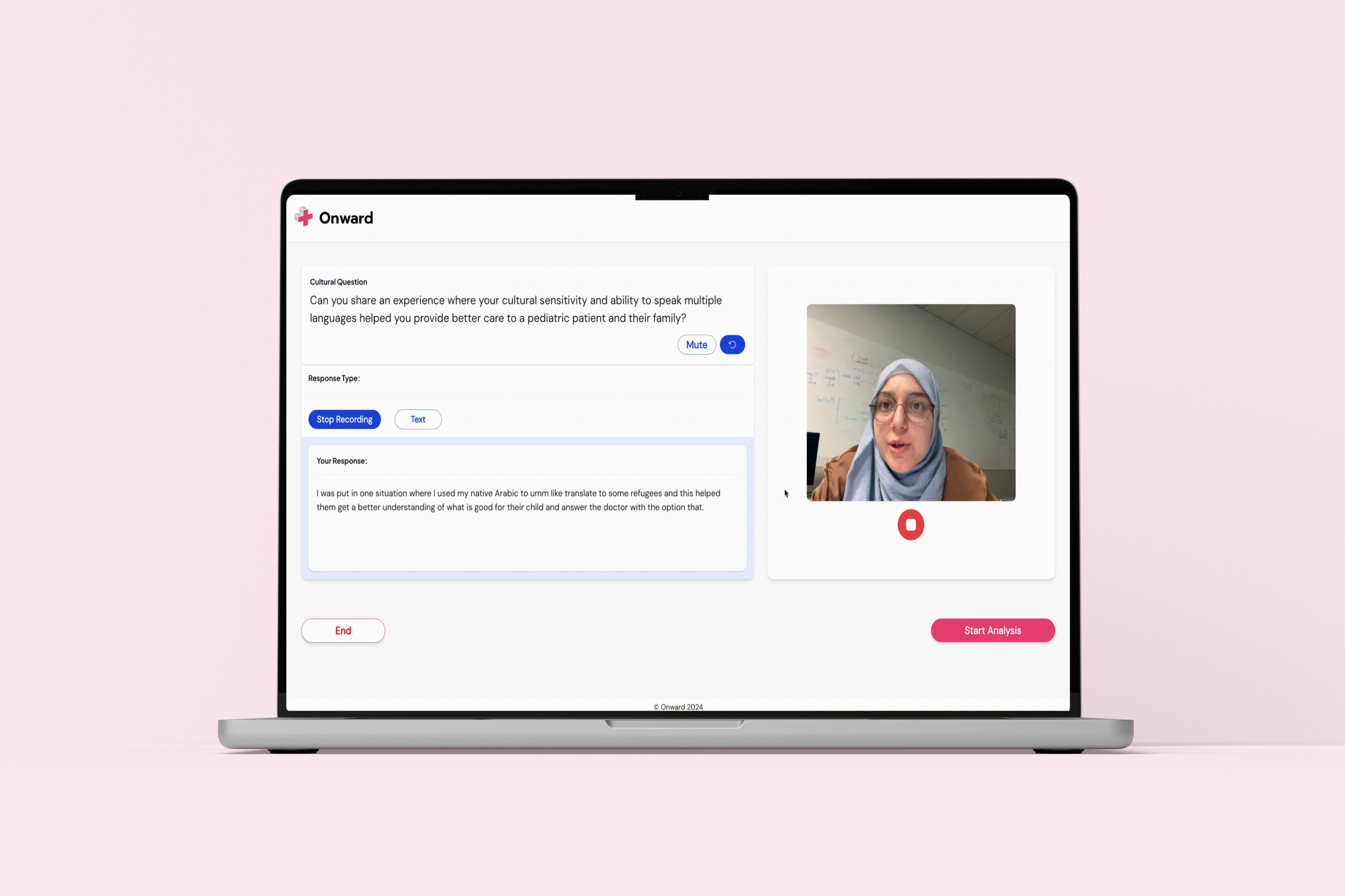 Our polished practice interview flow in action